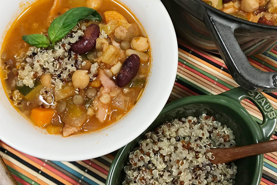 四種類のお豆とキヌアのスープ
